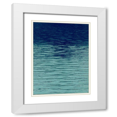 Ocean Current Blue II White Modern Wood Framed Art Print with Double Matting by Olsen, Maggie