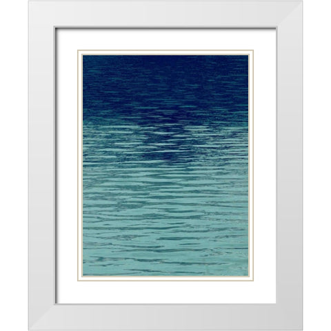 Ocean Current Blue II White Modern Wood Framed Art Print with Double Matting by Olsen, Maggie