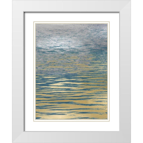 Ocean Current Reflection I White Modern Wood Framed Art Print with Double Matting by Olsen, Maggie