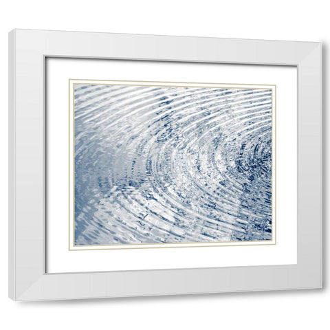 Ripples Indigo I White Modern Wood Framed Art Print with Double Matting by Olsen, Maggie
