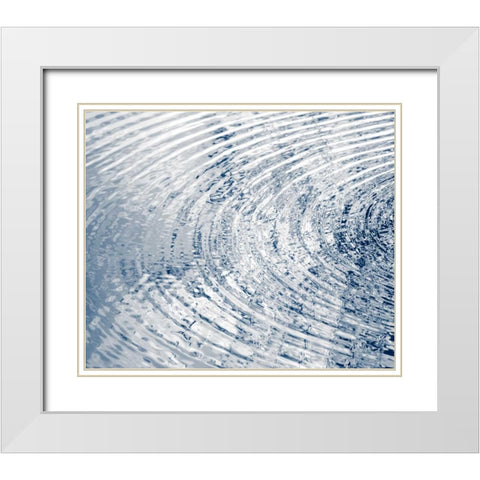 Ripples Indigo I White Modern Wood Framed Art Print with Double Matting by Olsen, Maggie