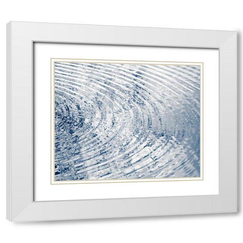 Ripples Indigo II White Modern Wood Framed Art Print with Double Matting by Olsen, Maggie