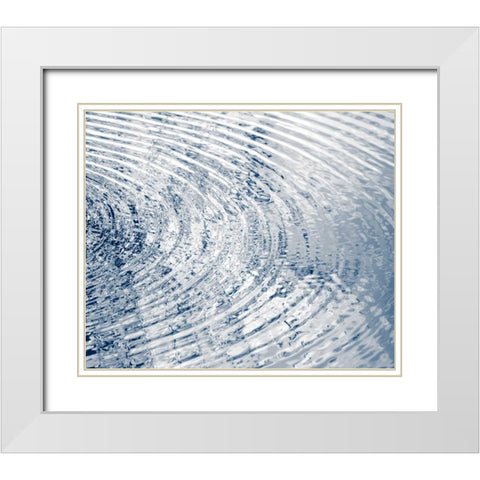 Ripples Indigo II White Modern Wood Framed Art Print with Double Matting by Olsen, Maggie