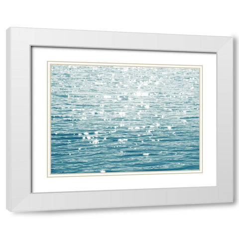 Sunlit Sea Aqua White Modern Wood Framed Art Print with Double Matting by Olsen, Maggie
