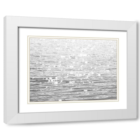 Sunlit Sea White Modern Wood Framed Art Print with Double Matting by Olsen, Maggie