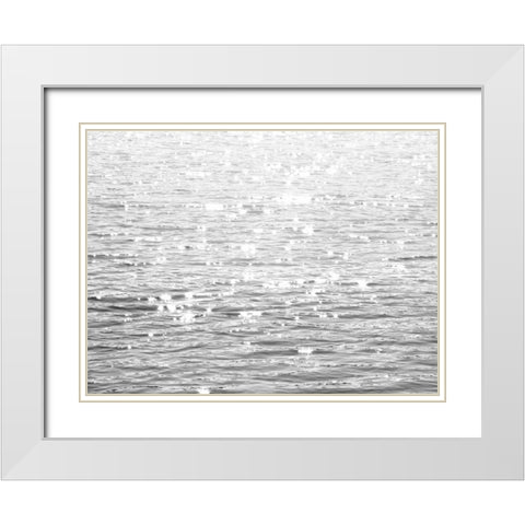 Sunlit Sea White Modern Wood Framed Art Print with Double Matting by Olsen, Maggie