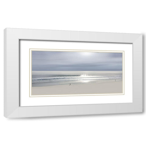 Beach Walk I White Modern Wood Framed Art Print with Double Matting by Olsen, Maggie