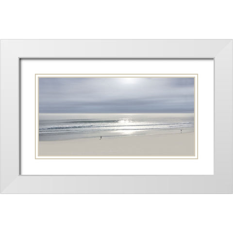 Beach Walk I White Modern Wood Framed Art Print with Double Matting by Olsen, Maggie
