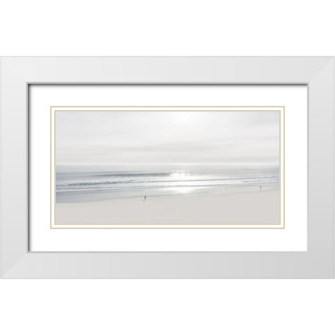 Beach Walk II White Modern Wood Framed Art Print with Double Matting by Olsen, Maggie