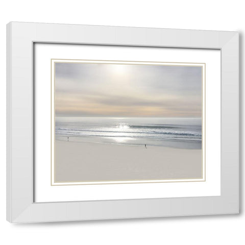 Beach Walk VI White Modern Wood Framed Art Print with Double Matting by Olsen, Maggie