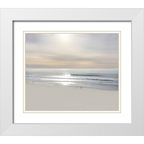 Beach Walk VI White Modern Wood Framed Art Print with Double Matting by Olsen, Maggie