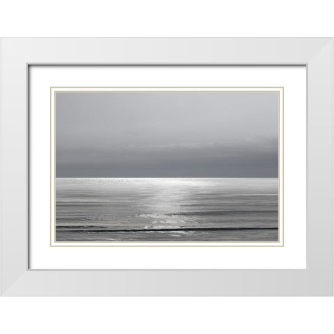 Moonlit Ocean Gray I White Modern Wood Framed Art Print with Double Matting by Olsen, Maggie
