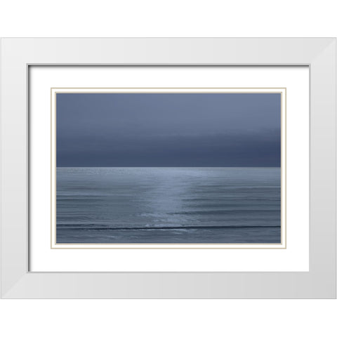Moonlit Ocean I White Modern Wood Framed Art Print with Double Matting by Olsen, Maggie