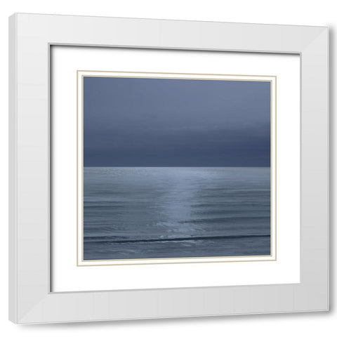 Moonlit Ocean II White Modern Wood Framed Art Print with Double Matting by Olsen, Maggie