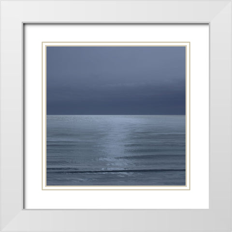 Moonlit Ocean II White Modern Wood Framed Art Print with Double Matting by Olsen, Maggie