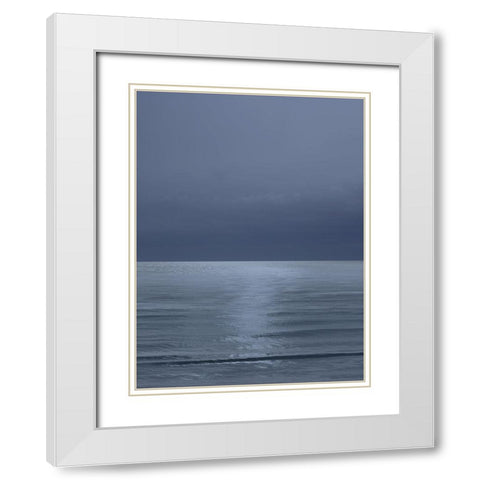 Moonlit Ocean III White Modern Wood Framed Art Print with Double Matting by Olsen, Maggie