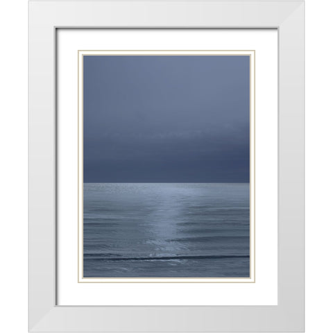 Moonlit Ocean III White Modern Wood Framed Art Print with Double Matting by Olsen, Maggie