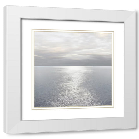 Ocean Light Gray I White Modern Wood Framed Art Print with Double Matting by Olsen, Maggie