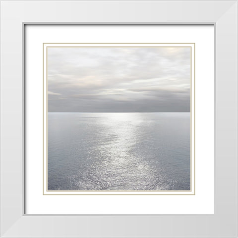 Ocean Light Gray I White Modern Wood Framed Art Print with Double Matting by Olsen, Maggie