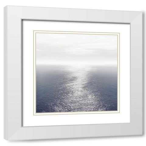 Ocean Light Indigo I White Modern Wood Framed Art Print with Double Matting by Olsen, Maggie