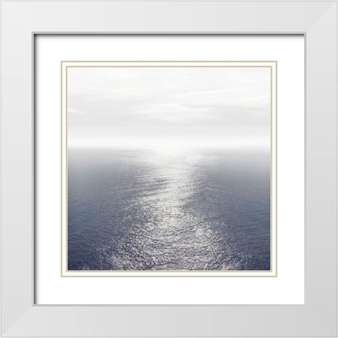Ocean Light Indigo I White Modern Wood Framed Art Print with Double Matting by Olsen, Maggie