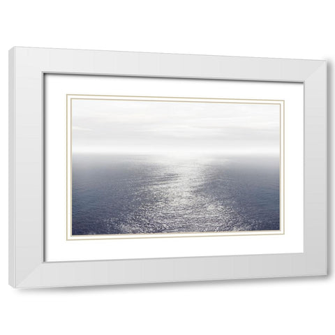 Ocean Light Indigo II White Modern Wood Framed Art Print with Double Matting by Olsen, Maggie