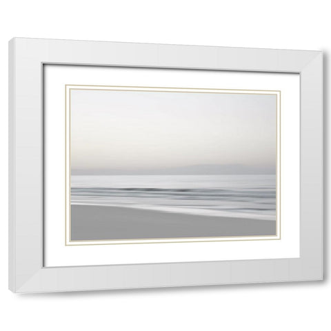 Quiet Beach II White Modern Wood Framed Art Print with Double Matting by Olsen, Maggie