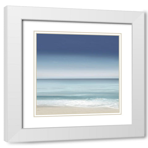 Shoreline II White Modern Wood Framed Art Print with Double Matting by Olsen, Maggie
