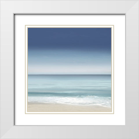 Shoreline II White Modern Wood Framed Art Print with Double Matting by Olsen, Maggie