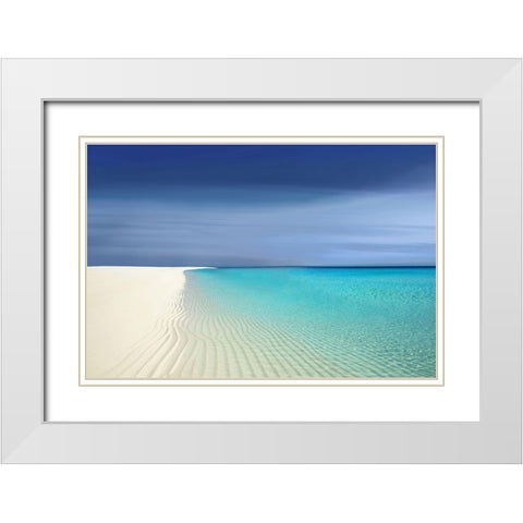 Waters Edge I White Modern Wood Framed Art Print with Double Matting by Olsen, Maggie