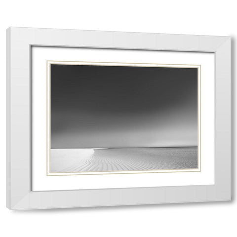 Waters Edge II White Modern Wood Framed Art Print with Double Matting by Olsen, Maggie