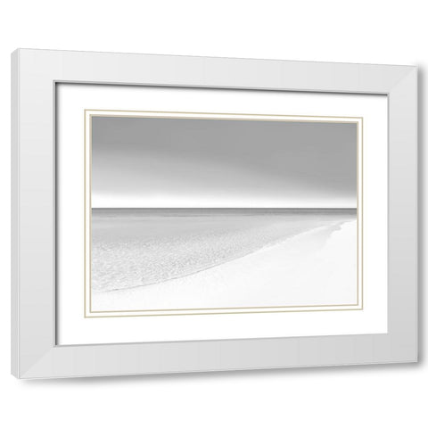 Waters Edge IV White Modern Wood Framed Art Print with Double Matting by Olsen, Maggie