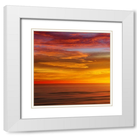 Sunlit Ocean I White Modern Wood Framed Art Print with Double Matting by Olsen, Maggie