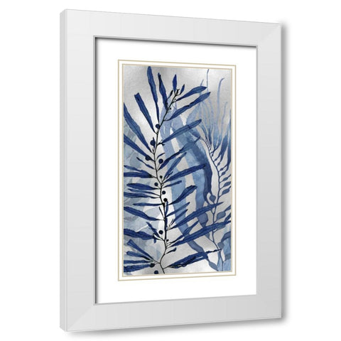 Sea Nature on Silver II White Modern Wood Framed Art Print with Double Matting by Miller, Melonie