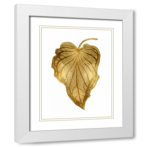 Gold Palm III White Modern Wood Framed Art Print with Double Matting by Miller, Melonie