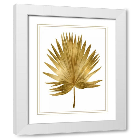 Gold Palm IV White Modern Wood Framed Art Print with Double Matting by Miller, Melonie