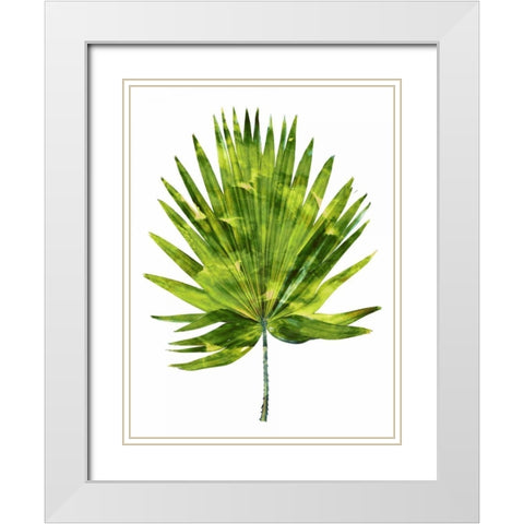 Palm IV White Modern Wood Framed Art Print with Double Matting by Miller, Melonie