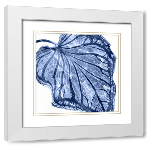 Tropical Indigo Palm III White Modern Wood Framed Art Print with Double Matting by Miller, Melonie