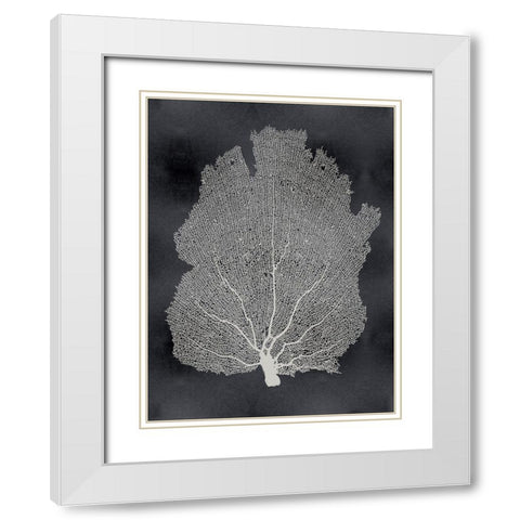 Sea Fan on Black I White Modern Wood Framed Art Print with Double Matting by Miller, Melonie