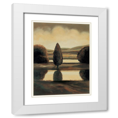 Daybreak I White Modern Wood Framed Art Print with Double Matting by Montero, Mario
