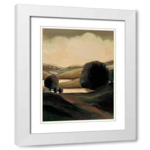 Daybreak II White Modern Wood Framed Art Print with Double Matting by Montero, Mario