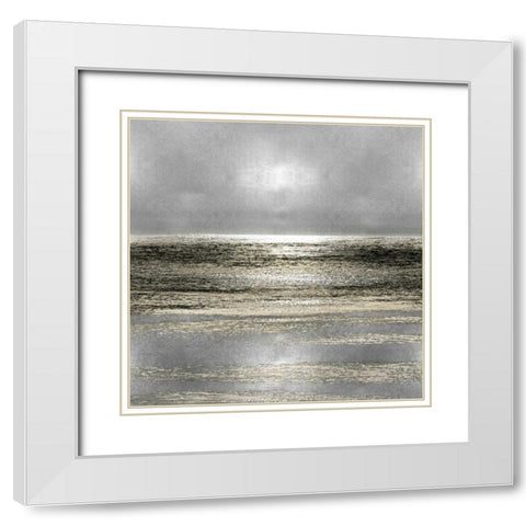 Silver Seascape I White Modern Wood Framed Art Print with Double Matting by Matthews, Michelle