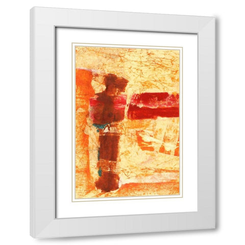 Orange Commotion White Modern Wood Framed Art Print with Double Matting by Oppenheimer, Michelle