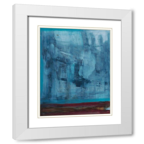 Cobalt White Modern Wood Framed Art Print with Double Matting by Oppenheimer, Michelle