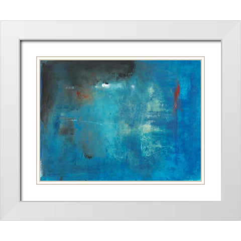 Deep blue sea White Modern Wood Framed Art Print with Double Matting by Oppenheimer, Michelle