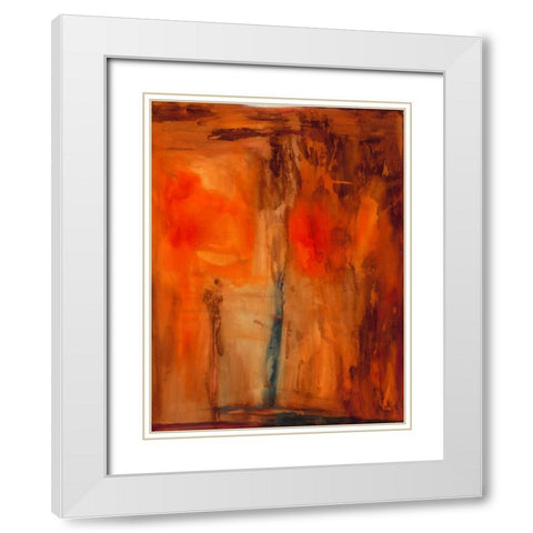 Orange Glow White Modern Wood Framed Art Print with Double Matting by Oppenheimer, Michelle