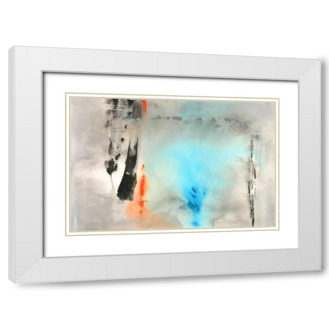 Dusky Turquoise White Modern Wood Framed Art Print with Double Matting by Oppenheimer, Michelle
