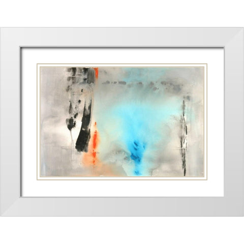 Dusky Turquoise White Modern Wood Framed Art Print with Double Matting by Oppenheimer, Michelle