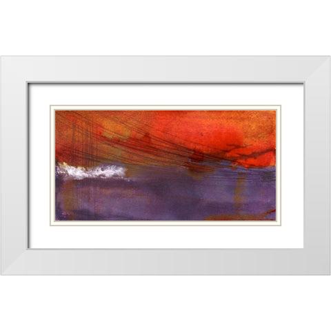 Plum Clouds White Modern Wood Framed Art Print with Double Matting by Oppenheimer, Michelle