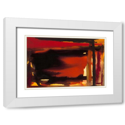 Restless White Modern Wood Framed Art Print with Double Matting by Oppenheimer, Michelle